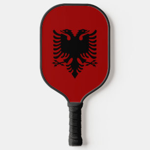Albanian flag-coat of arms pickleball paddle