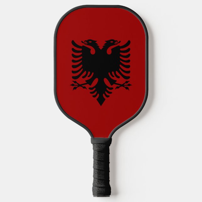 Albanian flag-coat of arms pickleball paddle (Front)