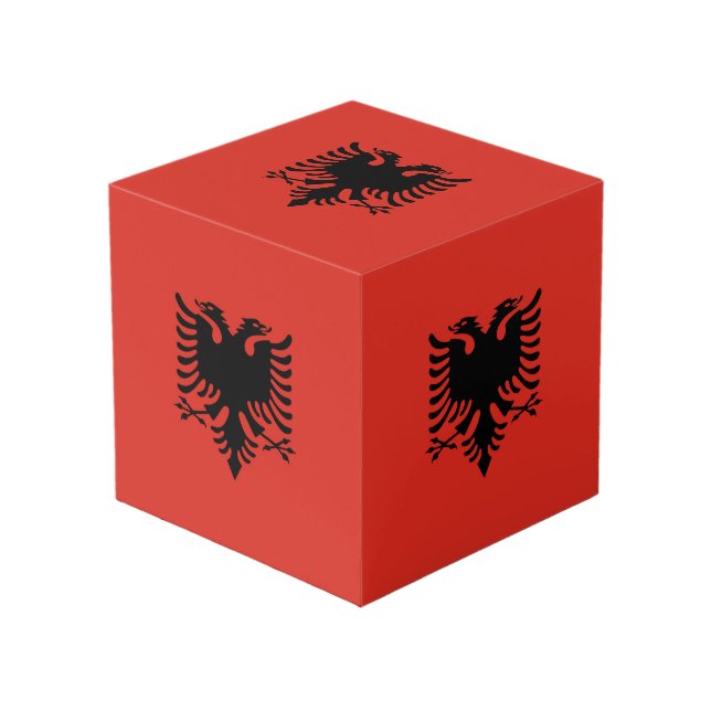 Albanian flag cube (Front Angled)
