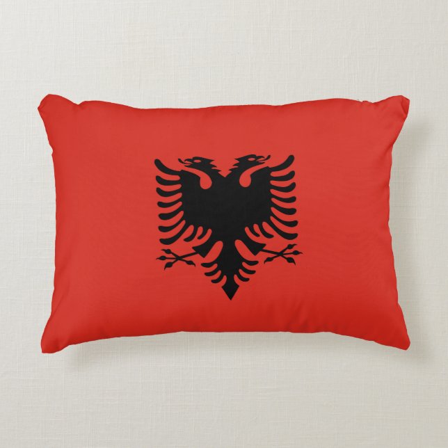 Albanian flag decorative cushion (Front)
