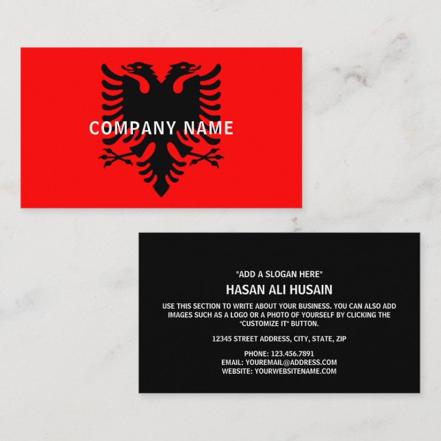 Albanian Flag, Flag of Albania Business Card (Front/Back)