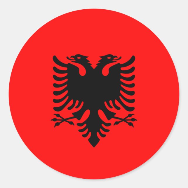 Albanian Flag, Flag of Albania Classic Round Sticker (Front)