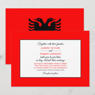 Albanian Flag, Flag of Albania Wedding Invitation
