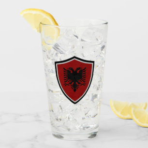 Albanian flag glass