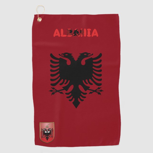 Albanian flag golf towel (Front)