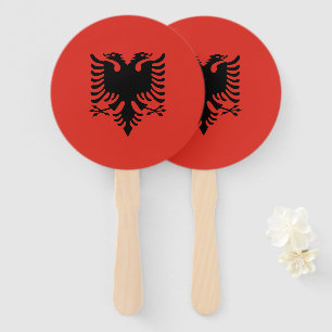 Albanian flag hand fan