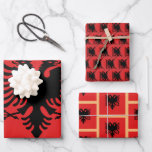 Albanian Flag, Heart & Albania Fashion / Gift Set Wrapping Paper Sheet<br><div class="desc">Wrapping Paper (Gift 3x Set): Albania & Albanian Flag,  Heart gift wrapping set with three unique design sheets - love my country,  travel,  holiday,  patriots / sports fans</div>