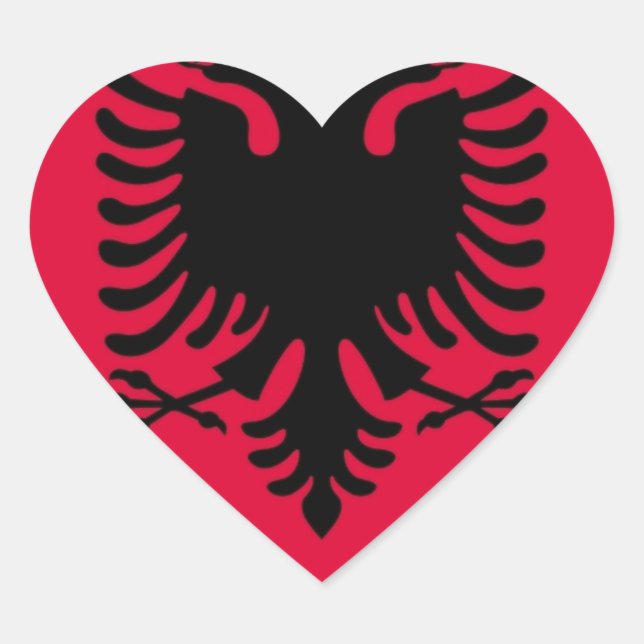 Albanian Flag Heart Sticker (Front)