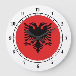 Albanian flag large clock