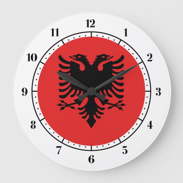 Albanian flag large clock (Front)