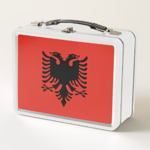 Albanian flag metal lunch box