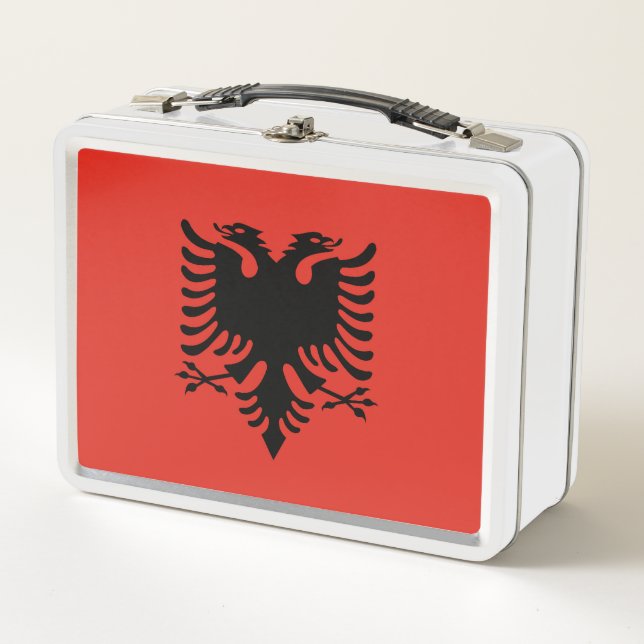 Albanian flag metal lunch box (Front)