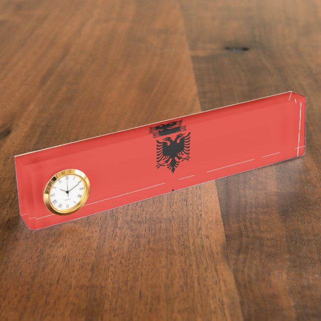 Albanian flag nameplate (Side)