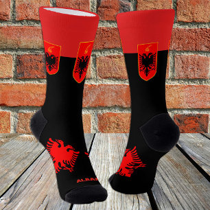 Albanian Flag Patriotic Socks, Sustainable Albania Socks