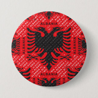 Albanian flag pattern 2 7.5 cm round badge