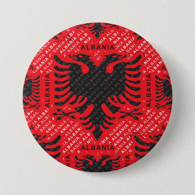 Albanian flag pattern 2 7.5 cm round badge (Front)