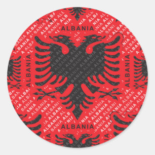 Albanian flag pattern 2 classic round sticker