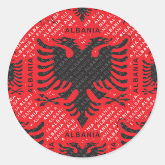 Albanian flag pattern 2 classic round sticker