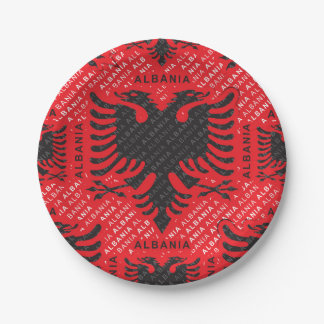 Albanian flag pattern 2 paper plate
