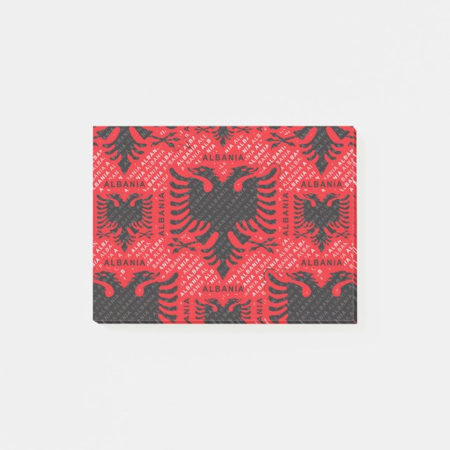 Albanian flag pattern 2 post-it notes (Front)