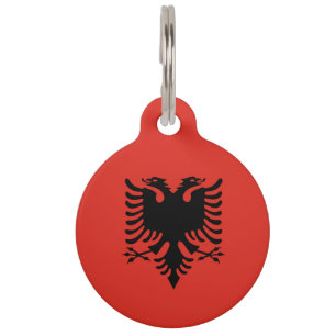 Albanian flag pet tag