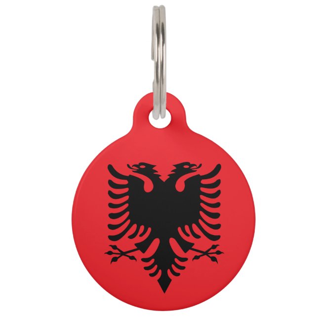 Albanian flag pet tag (Front)