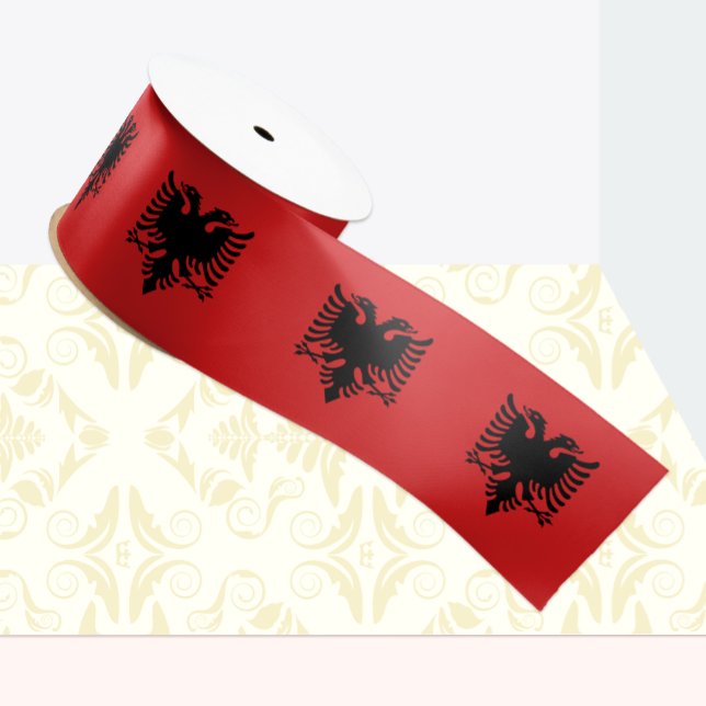Albanian Flag ribbon, Albania patriots /sports Grosgrain Ribbon (Creator Uploaded)