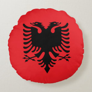 Albanian flag round cushion