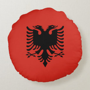 Albanian flag round cushion