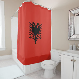 Albanian flag shower curtain