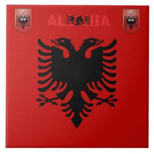 Albanian flag tile