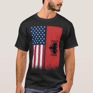 Albanian Flag USA And Albania Flags Proud Albania T-Shirt