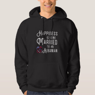 Albanian Flag Wedding Rings Heart Marriage Albania Hoodie