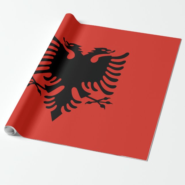 Albanian flag wrapping paper (Unrolled)