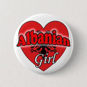 Albanian Girl 6 Cm Round Badge