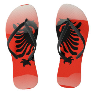 Albanian glossy flag flip flops