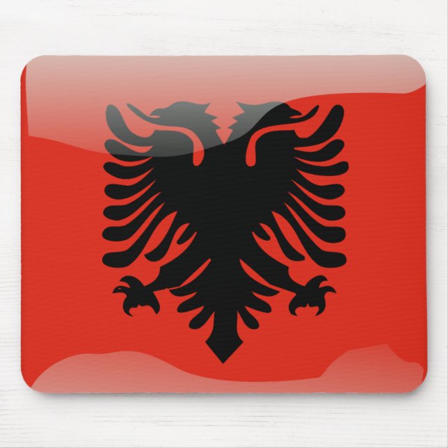 Albanian glossy flag mouse mat (Front)