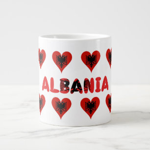 Albanian hearts large coffee mug
