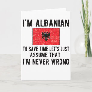 Albanian Heritage Albania Roots Albanian Flag Card