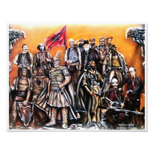 Albanian Heroes Unique Airbrush Illustration Photo Print