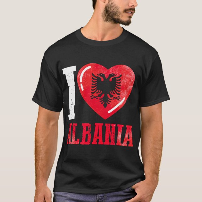 Albanian I love Albania T-Shirt (Front)