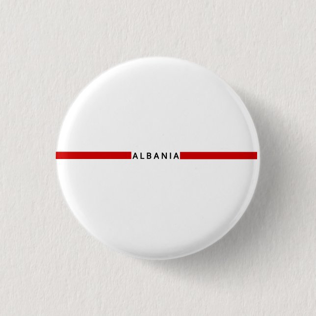 Albanian minimalistic flag 3 cm round badge (Front)
