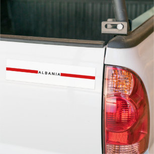 Albanian minimalistic flag bumper sticker