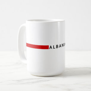 Albanian minimalistic flag coffee mug