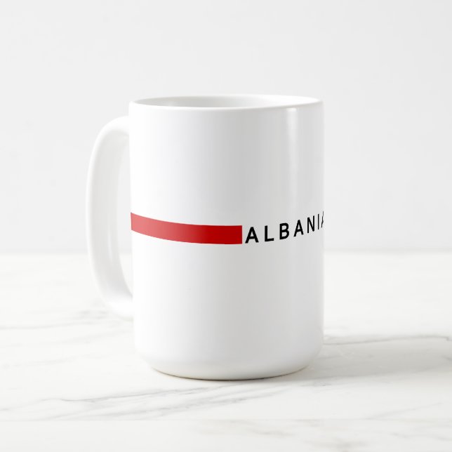 Albanian minimalistic flag coffee mug (Front Left)