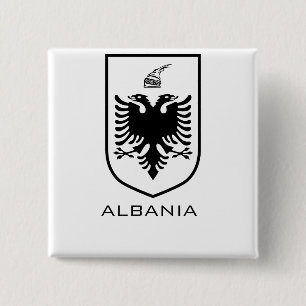 Albanian National Coat of Arms Heritage Ink 15 Cm Square Badge