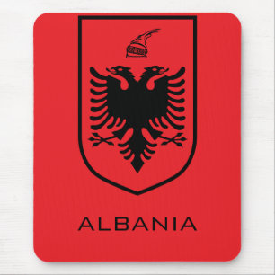 Albanian National Coat of Arms Heritage Ink Mouse Mat