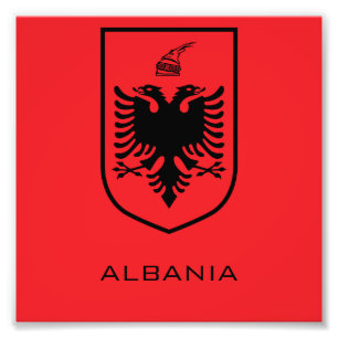 Albanian National Coat of Arms Heritage Ink Photo Print