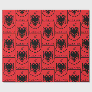 Albanian National Coat of Arms Heritage Ink Wrapping Paper