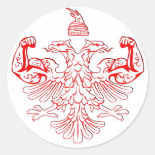 Albanian Power Classic Round Sticker